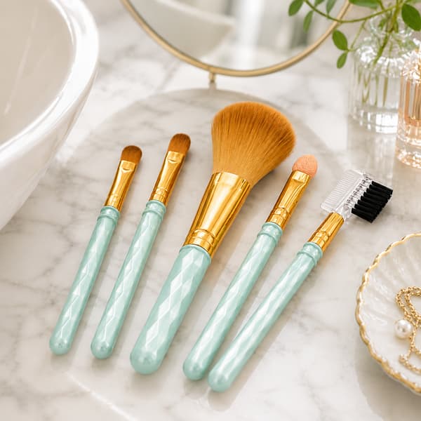Sæt med multifunktionelle kosmetiske makeupbørster, mintgrøn