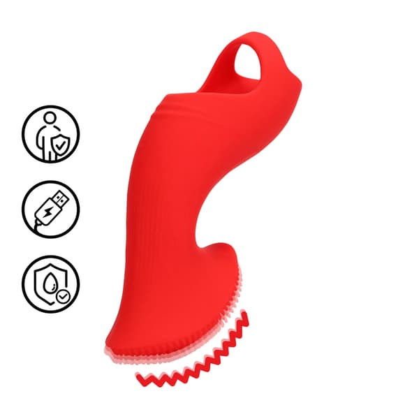Texturerad fingervibrator - Soluppgångsröd