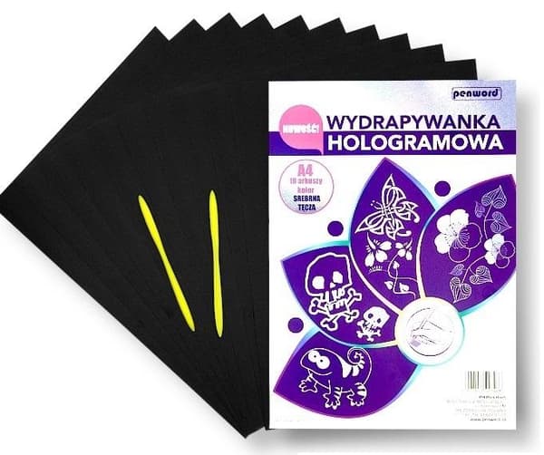 Hologram scrapbog A4 sølv regnbue