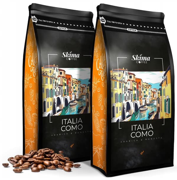 Kaffebønner 1kg x2 ITALIA COMO BLEND Fresh til espressomaskine + GRATIS