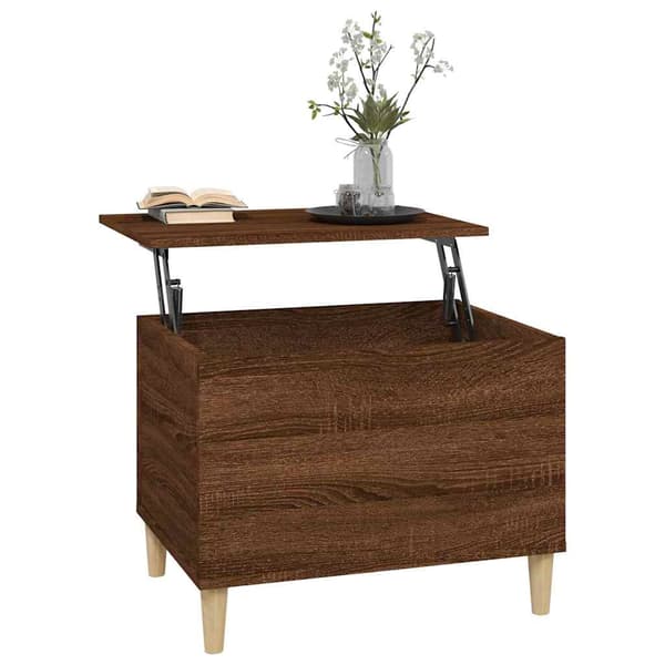 vidaXL sofabord brunt egetræ 60x44,5x45 cm