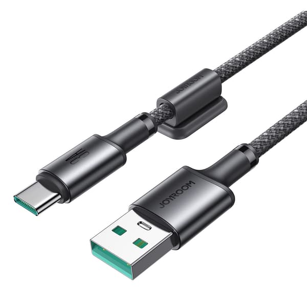 USB-A - USB-C kabel med organizer og magnetisk holder 1,2 m - grå