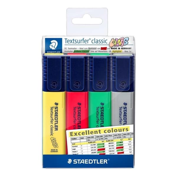 TEXTSURFER KLASSISK EXCELLENT HIGHLIGHTER (4) 9626