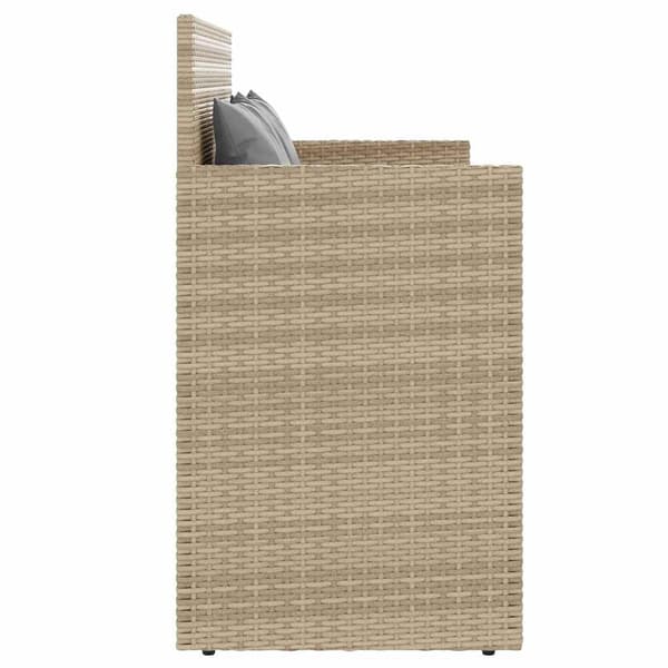 vidaXL Puutarhapenkki tyynyillä, beige, polyrottinki