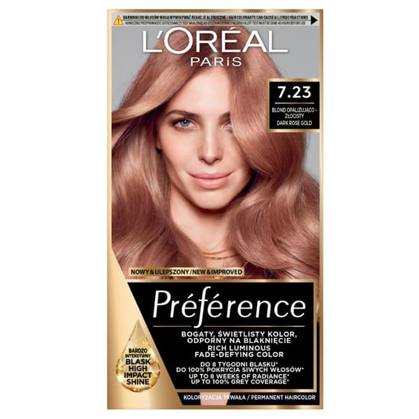 Loreal Preference hårfärg 7.23 Bali skimrande gyllenblond 2x60ml 54ml