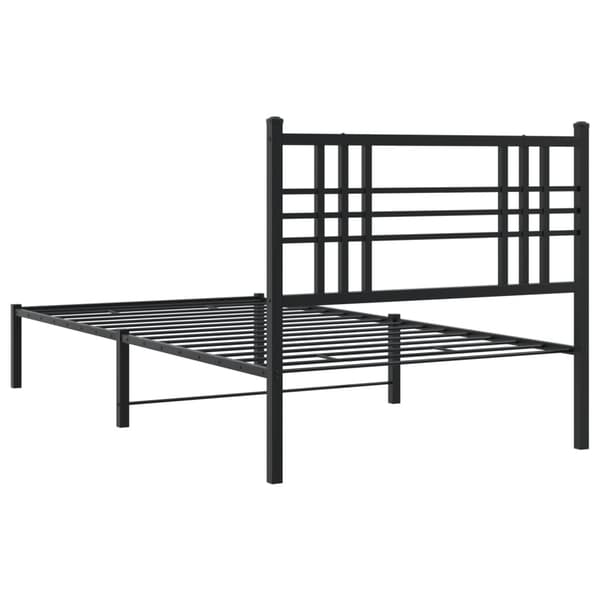 vidaXL metalsengestel med hovedgærde sort 90x190 cm