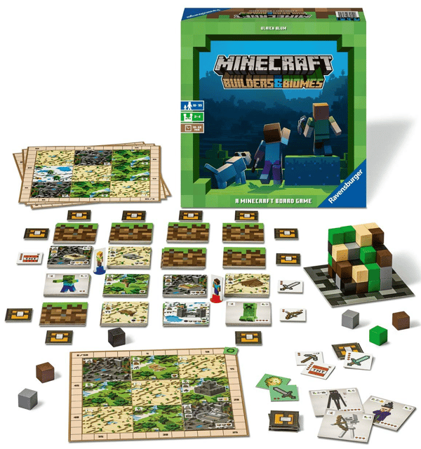 Ravensburger Minecraft Builders and Biomes brætspil (engelsk udgave)