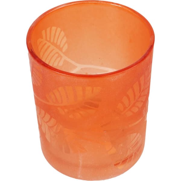 Dekorativ orange ljusstake med löv