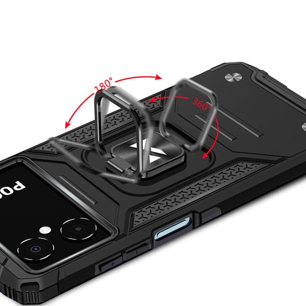 Pansret cover til Samsung Galaxy A03 magnetisk holder Ring Armor sort