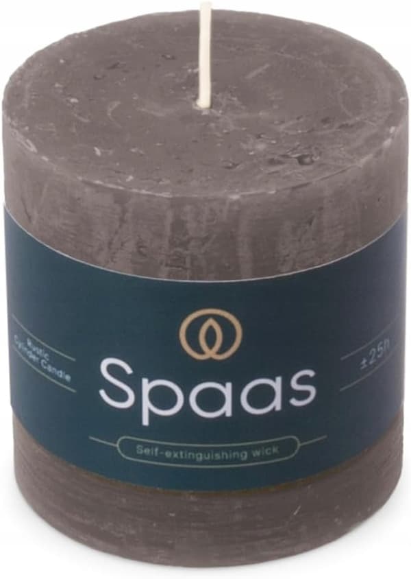 Spaas Rustikt Bloklys 70/70 mm 25 timer, Lysegrå, Lille