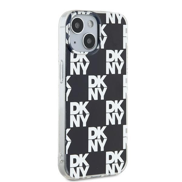 DKNY IML Ternet Mono Mønster Etui til iPhone 15, Sort