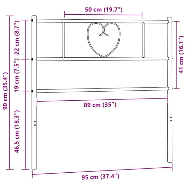 vidaXL metalsengegavl sort 90 cm