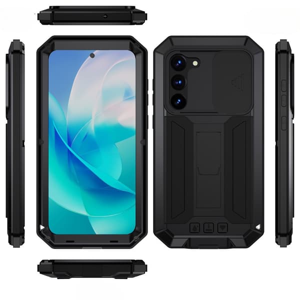 Pansret cover til Samsung Galaxy S23, R-JUST CamShield Slide, sort