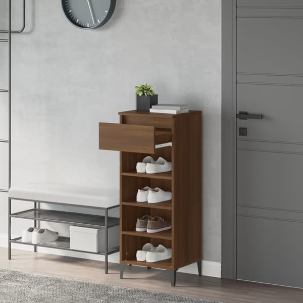 vidaXL skoskab brunt egetræ 40x36x105 cm