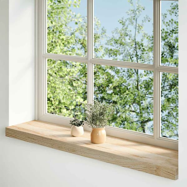 vidaXL vindueskarme 2 stk., ubehandlede, 90x20x2 cm, massivt egetræ