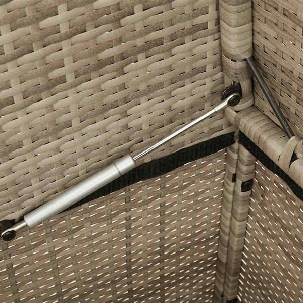 vidaXL Trädgårdsbänk med dynor, beige, polyrotting