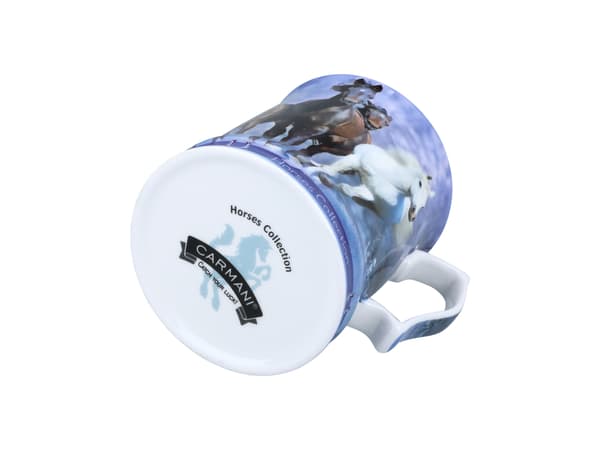 Carmani, porslinsmugg 450ml - Horses Coll., hästar