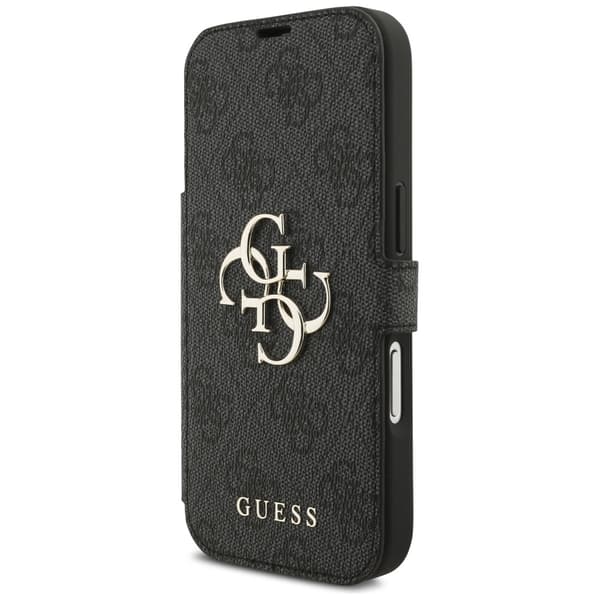 Guess Book 4G Metal Logo Cover til iPhone 17 Pro Sort