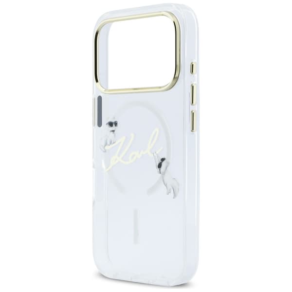 Karl Lagerfeld IML Choupettes Karl Script Logo MagSafe-etui til iPhone 17 Pro – klart
