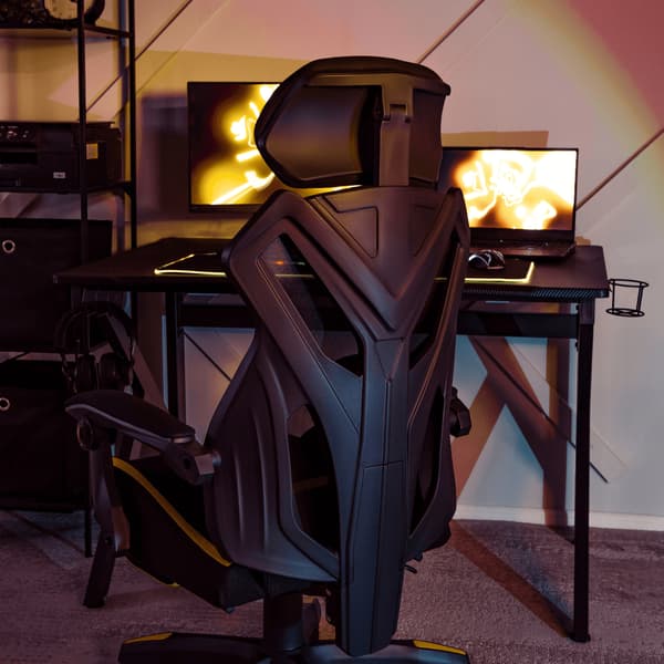 MAXIMO Snurrstol Gaming Svart/Gul Modern