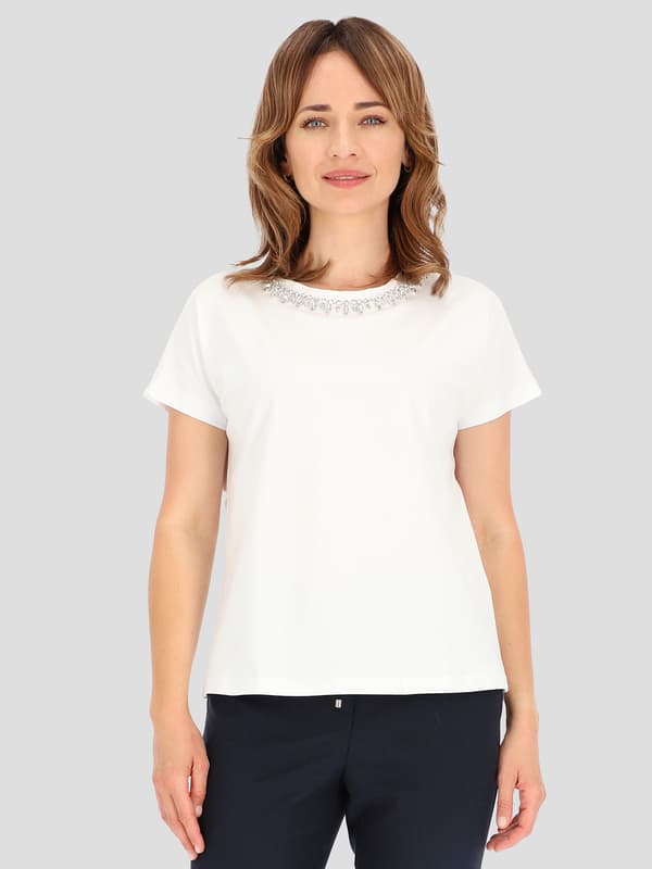 ELEGANT DAMBLUS I BOMULL MED HALSBAND