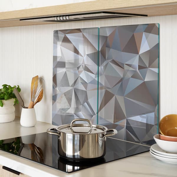 Glas Snack Serveringsbrætter Abstrakte Trekanter 2x30x52 cm