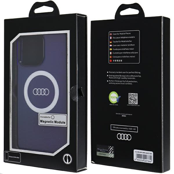 Audi IML MagSafe-etui med stort logo til iPhone 14 Pro Max, blå