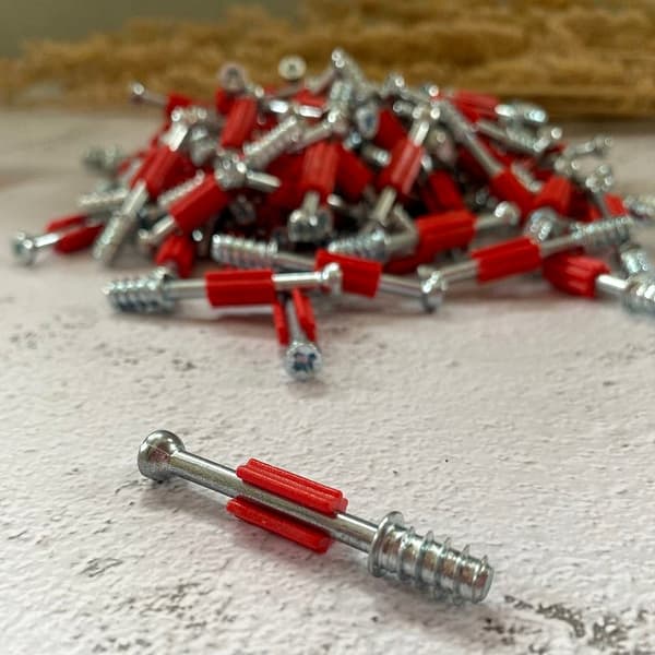 EXCENTRISK STIFT 100 stk. 34 mm med dæksel RØD