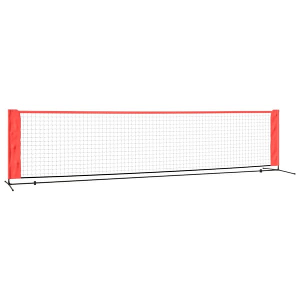 vidaXL tennisnet, sort og rød, 400x100x87 cm, polyester