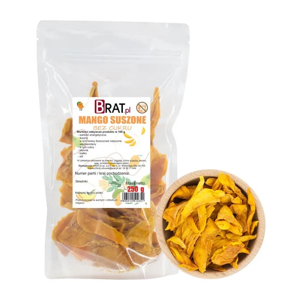 Tørret mango uden sukker 250 g