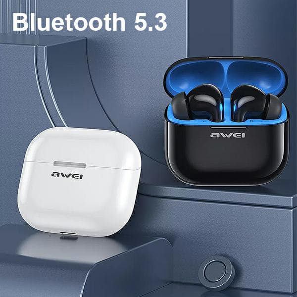 AWEI Bluetooth 5.3 T1 Pro TWS Høretelefoner + Dockingstation Sort