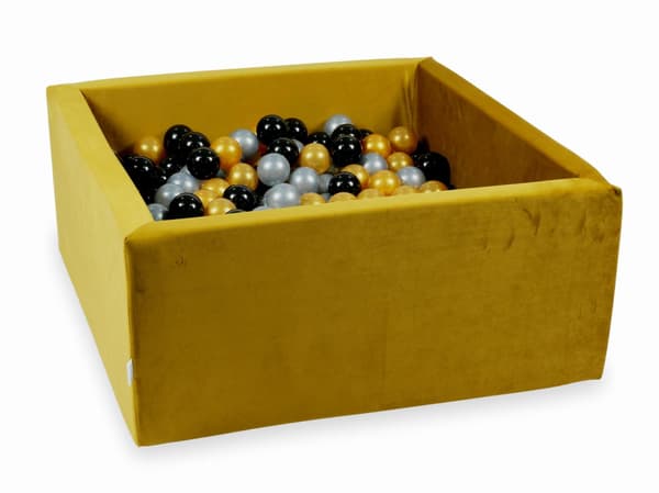 Tør boldbane 400 dele 90x90x40 Fløjl guld: sølv, guld, sort