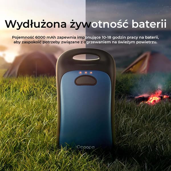 Ocoopa UT4 Urban, 2x 3000 mAh, op til 2*9 timer, 10W, IP45, orange