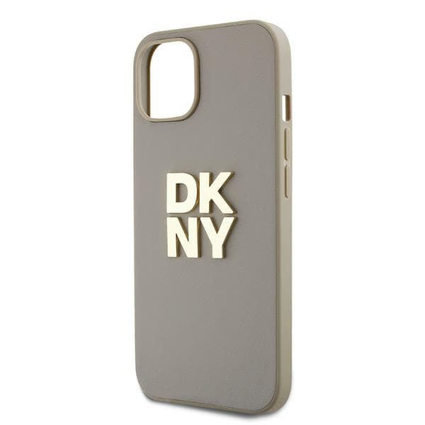 DKNY Wrist Strap Stock Logo-cover til iPhone 15 Plus, Beige