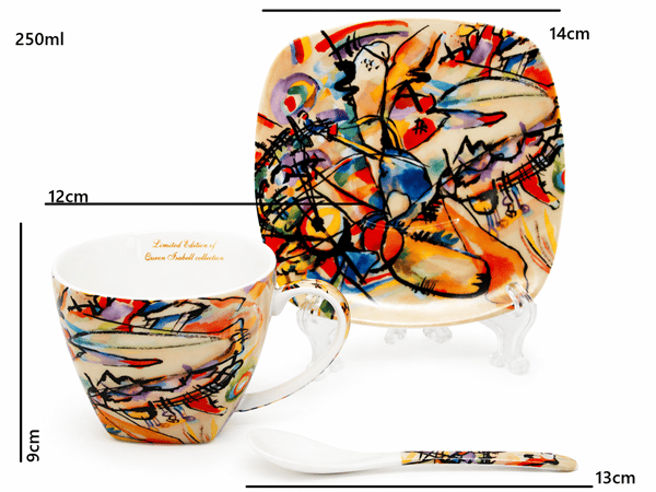 Koppar och fat, set med 2 st. 250 ml porslin Kandinsky som present