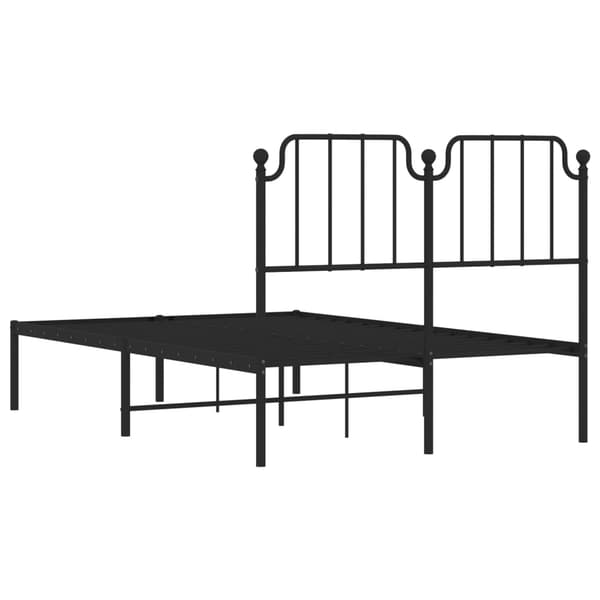 vidaXL metalsengestel med hovedgærde sort 120x200 cm