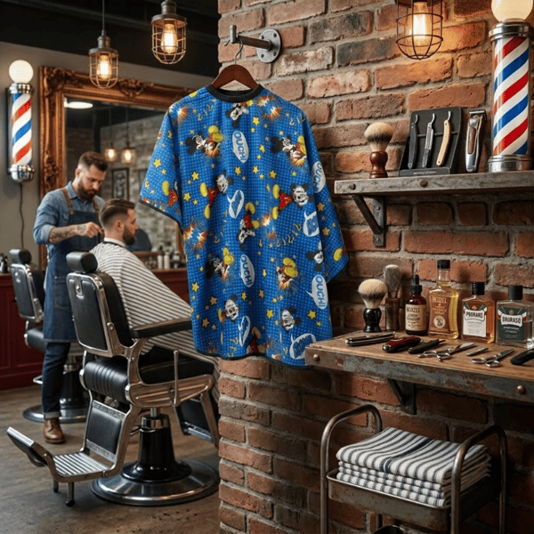 Børnefrisørkappe til barbersalon, 100x140 cm