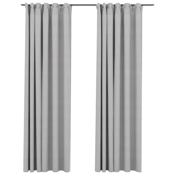 vidaXL Pellavajäljitelmäverhot, 2 kpl, Harmaa, 140x245 cm