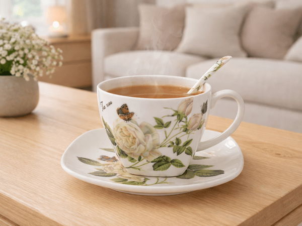 White Rose porslinskopp 250 ml + Queen Isabell fat som present