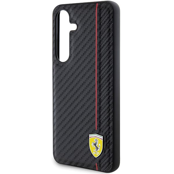 Ferrari Carbon Printed Line cover til Galaxy S24+, sort