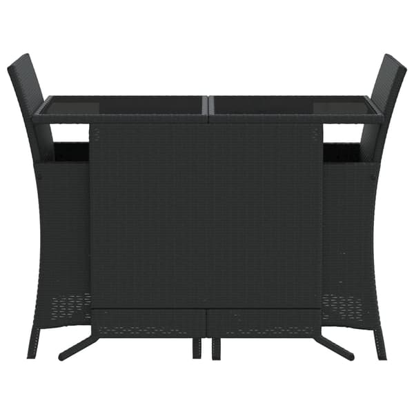 vidaXL 3-delt bistrosæt med hynder, sort, polyrattan