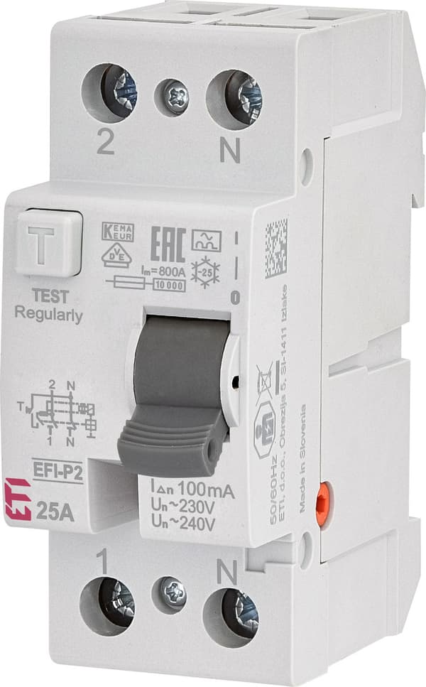 EFI-P2 A 25/0,1 differentialbrytare