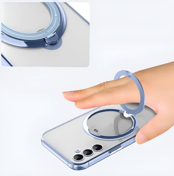 Magnetisk cover til Samsung Galaxy A56 5G, til MagSafe, blå + 9H glas