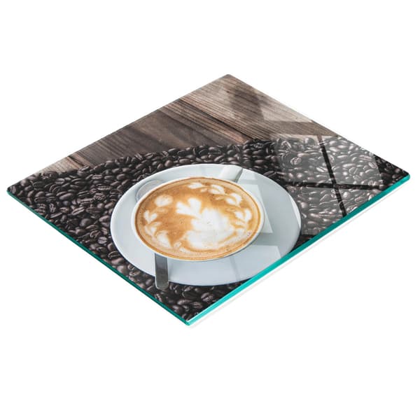 Dekorativ glasplade til servering af snacks og kaffekop 60x52 cm