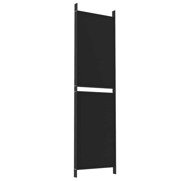 vidaXL 4-panels rumdeler sort 200 x 180 cm stof