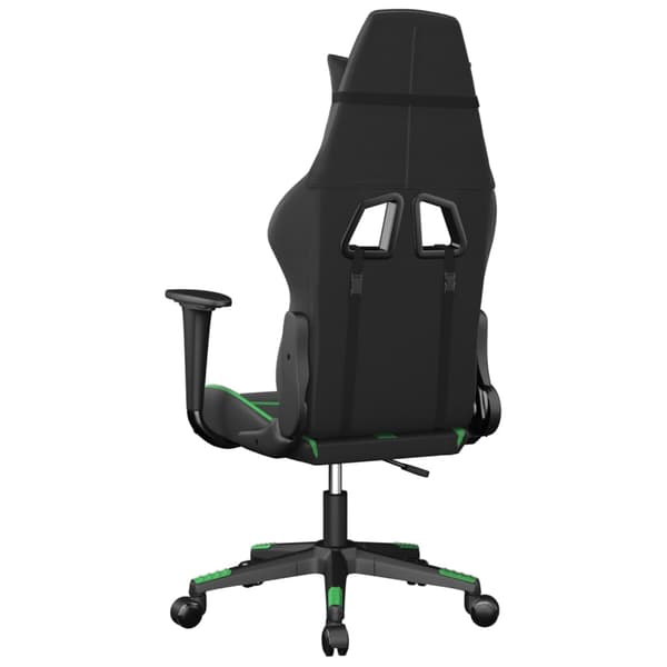 vidaXL gamingstol, sort og grøn, kunstlæder