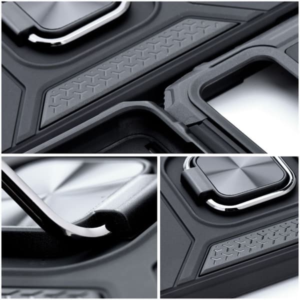 KickStand Ring Cover til Samsung Galaxy S23 FE, Sort + 9H Glas