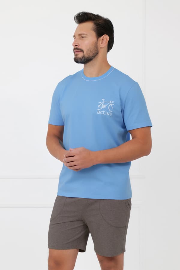 Herrpyjamas med kort ärm, korta byxor Active S