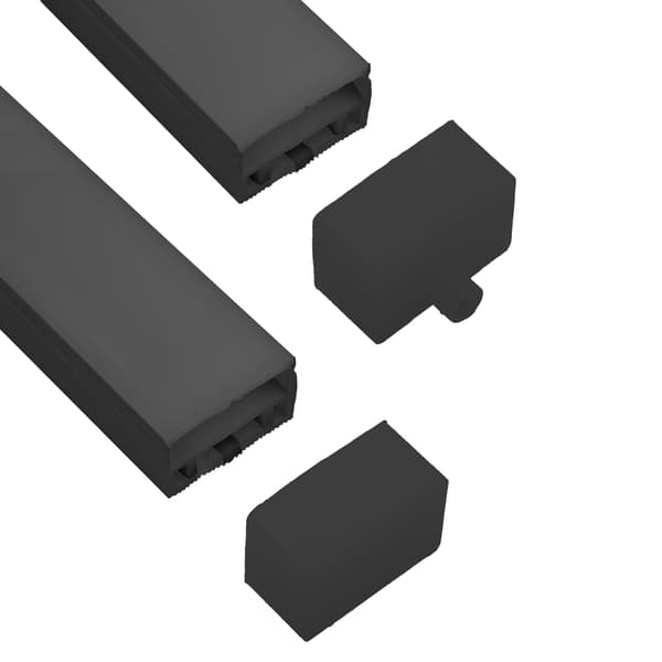 Sort endekappe til fleksibel silikone LED-profil sort 30x20mm sæt
