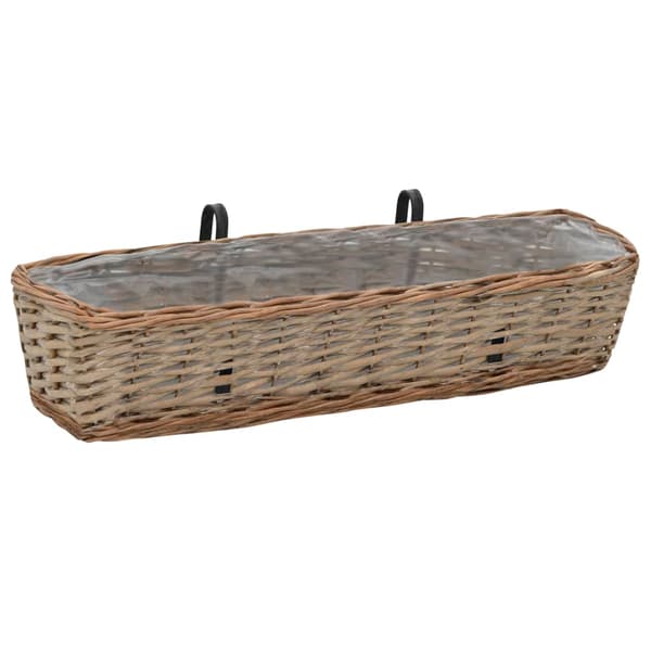 vidaXL Balkongplanter, set om 2, rotting med PE-foder, 80 cm